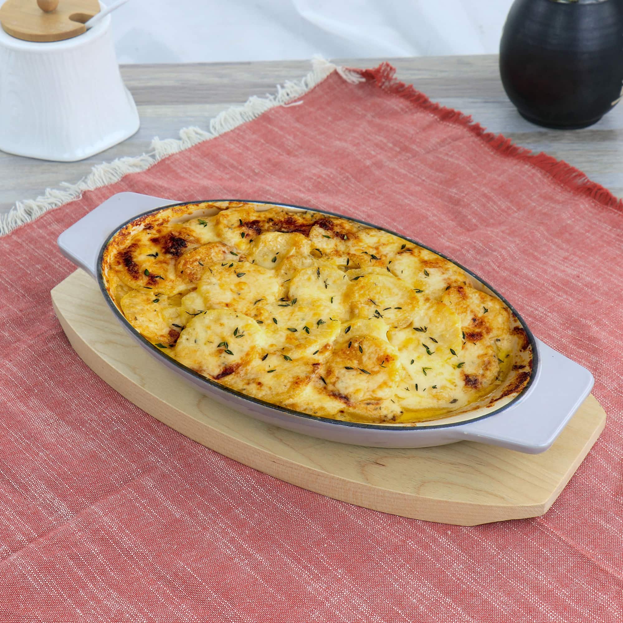 Martha Stewart 2-Piece Enameled Cast Iron Au Gratin with Trivet Set